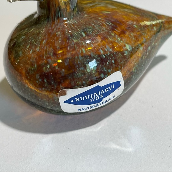 Oiva Toikka glass bird golden crested Kinglet NUUTAJARVI FINLAND signed art - Picture 6 of 10